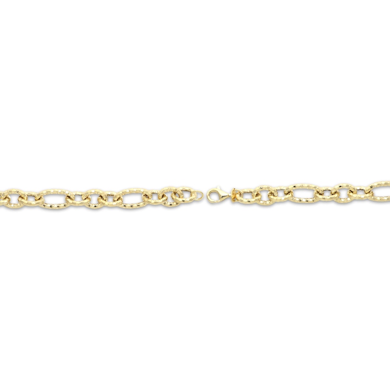 Main Image 3 of Italian Brilliance Hollow Diamond-Cut Figaro Chain Necklace 14K Yellow Gold 18&quot;