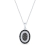 Thumbnail Image 1 of Black & White Diamond Oval Drop Necklace 1/10 ct tw Sterling Silver 18&quot;