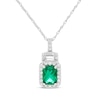 Thumbnail Image 2 of Emerald-Cut Lab-Created Emerald, Baguette & Round-Cut White Lab-Created Sapphire Gift Set Sterling Silver