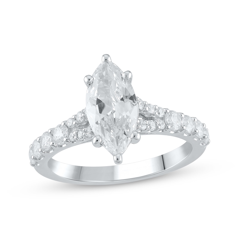 Main Image 1 of Lab-Grown Diamonds by KAY Marquise-Cut Engagement Ring 2 ct tw 14K White Gold