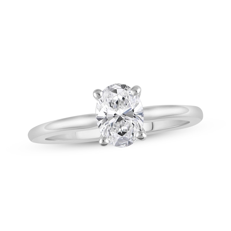 Main Image 1 of Lab-Grown Diamonds by KAY Oval-Cut Solitaire Engagement Ring 3/4 ct tw 14K White Gold (F/VS2)