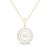 Thumbnail Image 1 of Unstoppable Love Diamond Double-Frame Necklace 1/4 ct tw 10K Yellow Gold 19&quot;