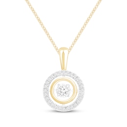 Unstoppable Love Diamond Double-Frame Necklace 1/4 ct tw 10K Yellow Gold 19&quot;