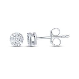 Round-Cut Diamond Solitaire Stud Earrings 1/6 ct tw Sterling Silver (J/I3)