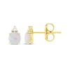 Thumbnail Image 3 of Natural Opal & Diamond Accent Stud Earrings 10K Yellow Gold