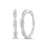 Thumbnail Image 1 of Diamond Twist Hoop Earrings 1/3 ct tw 10K White Gold