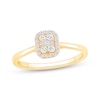 Thumbnail Image 0 of Diamond Cushion Halo Promise Ring 1/6 ct tw 10K Yellow Gold