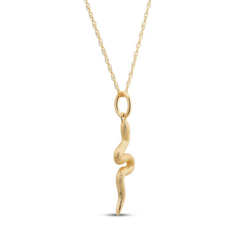 Main Image 2 of Textured Snake Necklace 14K Yellow Gold 18&quot;