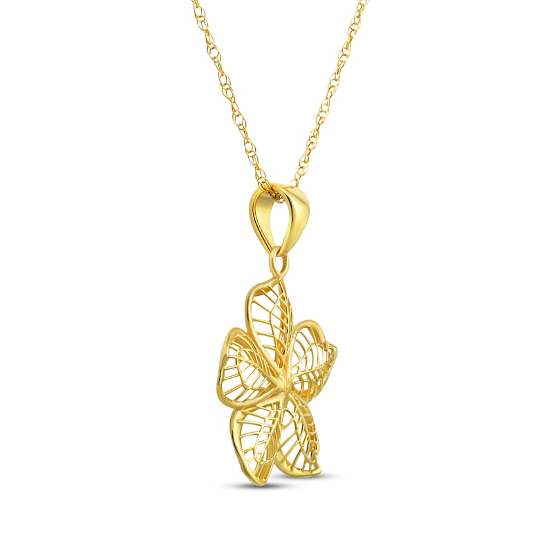 Main Image 2 of Filigree Island Flower Necklace 10K Yellow Gold 18&quot;