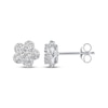 Thumbnail Image 2 of Multi-Diamond Flower Stud Earrings 1/2 ct tw 14K White Gold