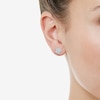 Thumbnail Image 3 of Multi-Diamond Flower Stud Earrings 1/2 ct tw 14K White Gold