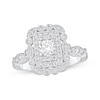 Thumbnail Image 1 of Round-Cut Diamond Double Halo Engagement Ring 3/4 ct tw 14K White Gold