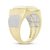 Thumbnail Image 2 of Men's Multi-Diamond Square Center Ring 1/4 ct tw 10K Yellow Gold