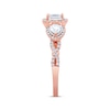 Thumbnail Image 2 of Emerald-Cut & Pear-Shaped Diamond Three-Stone Engagement Ring 1 ct tw 14K Rose Gold