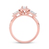 Thumbnail Image 3 of Emerald-Cut & Pear-Shaped Diamond Three-Stone Engagement Ring 1 ct tw 14K Rose Gold