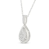 Thumbnail Image 2 of Multi-Diamond Teardrop Necklace 1/10 ct tw Sterling Silver 18&quot;