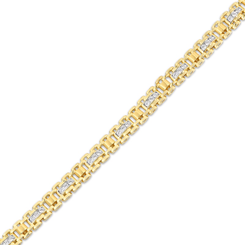 Men's Lab-Grown Diamonds by KAY Link Bracelet 2-1/2 ct tw 10K Yellow Gold 8.5"