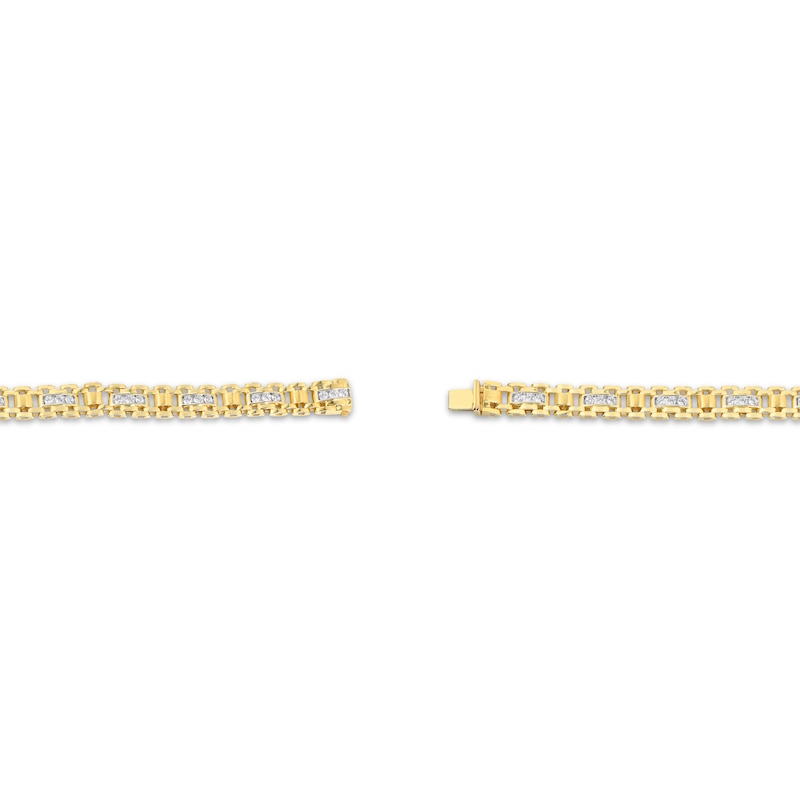 Men's Lab-Grown Diamonds by KAY Link Bracelet 2-1/2 ct tw 10K Yellow Gold 8.5"