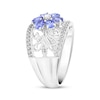 Thumbnail Image 2 of Oval-Cut Tanzanite Flower Ring Sterling Silver