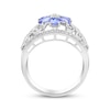 Thumbnail Image 3 of Oval-Cut Tanzanite Flower Ring Sterling Silver