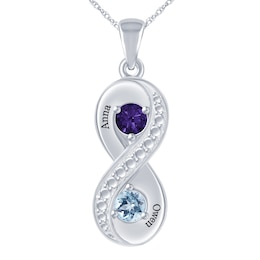 Birthstone Couple's Infinity Pendant