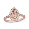 Thumbnail Image 0 of Neil Lane Pear-Shaped Morganite & Diamond Halo Engagement Ring 1/2 ct tw 14K Rose Gold