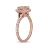 Thumbnail Image 1 of Neil Lane Pear-Shaped Morganite & Diamond Halo Engagement Ring 1/2 ct tw 14K Rose Gold