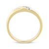 Thumbnail Image 3 of Men's Diamond Diagonal Three-Stone Wedding Band 1/15 ct tw 10K Yellow Gold