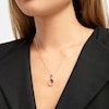 Thumbnail Image 3 of Pear-Shaped Lab-Created Ruby & White Lab-Created Sapphire Infinity Necklace Sterling Silver 18&quot;