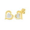 Thumbnail Image 0 of Diamond Bubble Heart Stud Earrings 1/10 ct tw 10K Yellow Gold