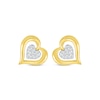 Thumbnail Image 1 of Diamond Bubble Heart Stud Earrings 1/10 ct tw 10K Yellow Gold