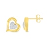 Thumbnail Image 2 of Diamond Bubble Heart Stud Earrings 1/10 ct tw 10K Yellow Gold