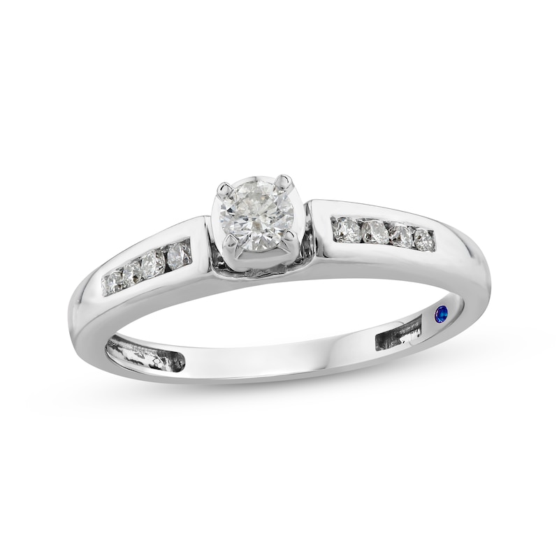 Main Image 1 of Round-Cut Diamond Engagement Ring 1/4 ct tw 10K White Gold