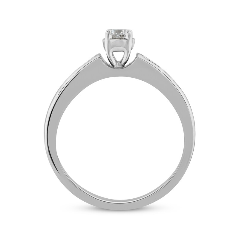 Main Image 3 of Round-Cut Diamond Engagement Ring 1/4 ct tw 10K White Gold