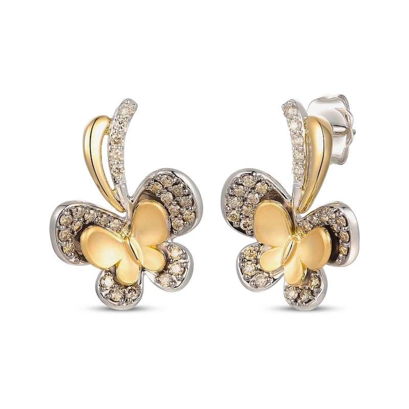 Main Image 1 of Le Vian Diamond Butterfly Earrings 3/8 ct tw 14K Two-Tone Gold