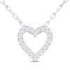 Thumbnail Image 1 of Diamond Heart Outline Necklace 1/10 ct tw Sterling Silver 18&quot;