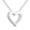 Thumbnail Image 3 of Diamond Heart Outline Necklace 1/10 ct tw Sterling Silver 18&quot;