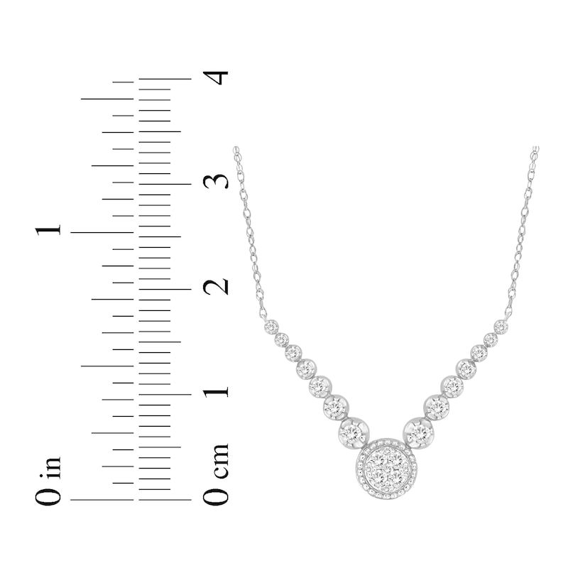 Main Image 3 of Diamond Graduated V Necklace 1/3 ct tw 10K White Gold 18&quot;