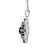 Thumbnail Image 2 of Multi-Shape Amethyst, Peridot & Diamond Necklace 1/15 ct tw Sterling Silver 18&quot;