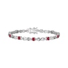 Thumbnail Image 0 of Lab-Created Ruby & White Lab-Created Sapphire Infinity Bracelet Sterling Silver 7.25"