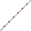 Thumbnail Image 1 of Lab-Created Ruby & White Lab-Created Sapphire Infinity Bracelet Sterling Silver 7.25"