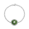 Thumbnail Image 1 of Jade & White Lab-Created Sapphire Bracelet Sterling Silver 7.25&quot;