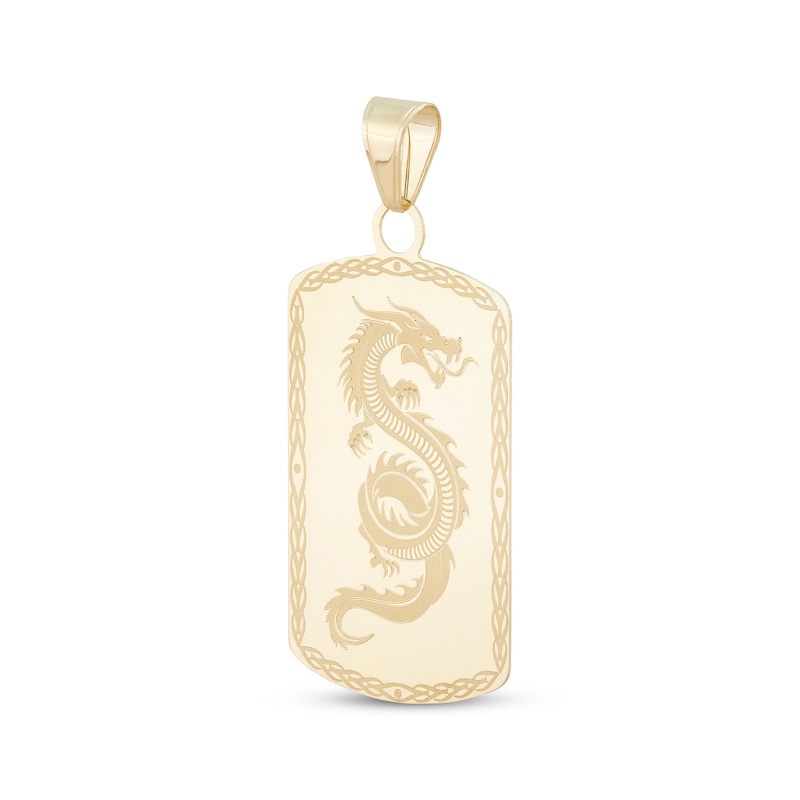 Main Image 2 of Dragon Dog Tag Charm 14K Yellow Gold