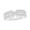 Thumbnail Image 1 of Diamond X-Center Anniversary Ring 1/2 ct tw 10K White Gold