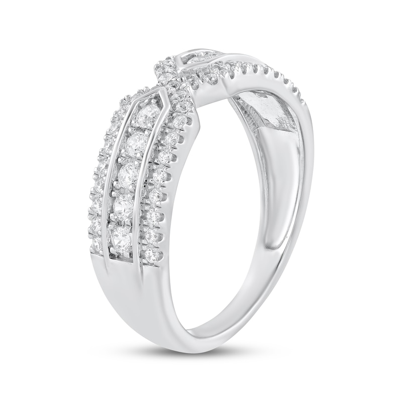 Main Image 2 of Diamond X-Center Anniversary Ring 1/2 ct tw 10K White Gold