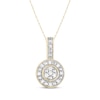 Thumbnail Image 1 of Multi-Diamond Halo Necklace 1/20 ct tw 10K Yellow Gold 18&quot;