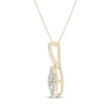 Thumbnail Image 2 of Multi-Diamond Halo Necklace 1/20 ct tw 10K Yellow Gold 18&quot;