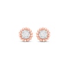 Thumbnail Image 2 of Round-Cut Diamond Solitaire Beaded Halo Stud Earrings 1/10 ct tw 10K Rose Gold (I/I3)