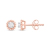 Thumbnail Image 3 of Round-Cut Diamond Solitaire Beaded Halo Stud Earrings 1/10 ct tw 10K Rose Gold (I/I3)