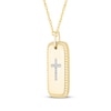 Thumbnail Image 2 of Diamond Cross Dog Tag Necklace 1/10 ct tw 14K Yellow Gold 18&quot;